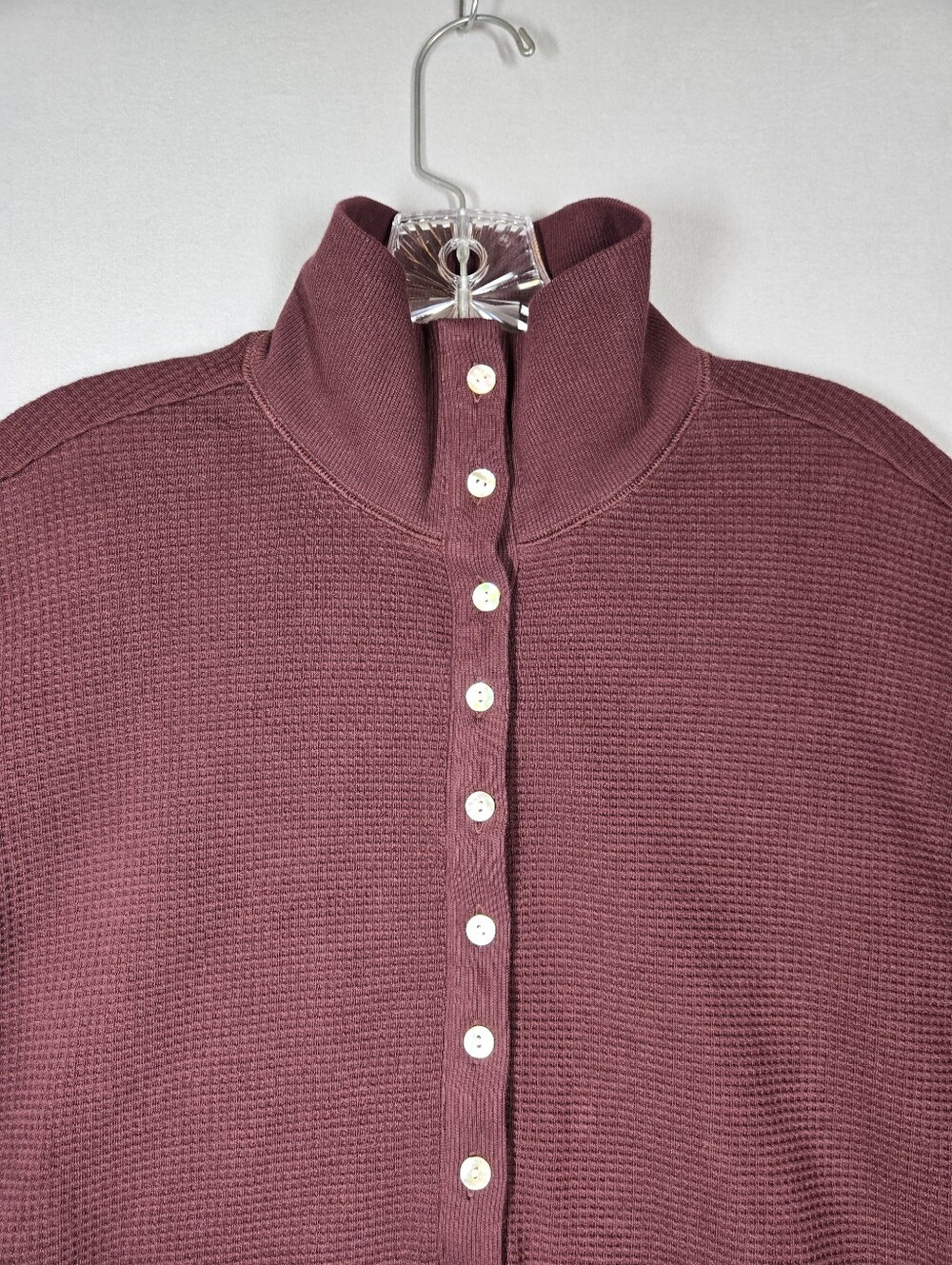 Negative Underwear Waffle Knit Pullover Top Women's Large Garnet - Picture 6 of 12